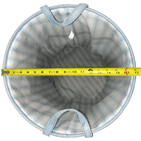 Rae Dunn WASH DRY FOLD Light Blue Foldable Laundry Basket Hamper - Picture 3 of 3